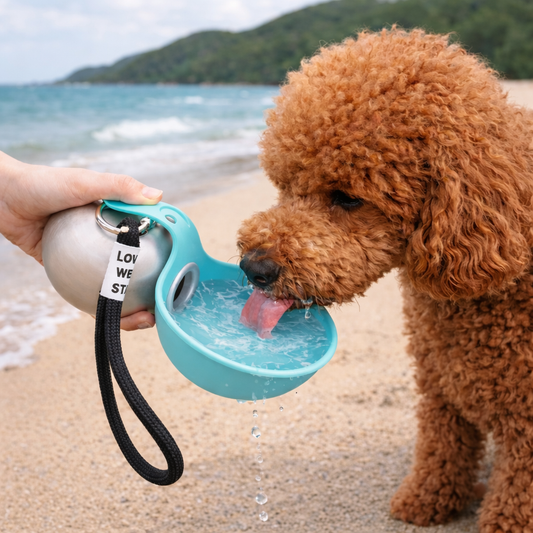 Portable Pet Water Bottle with Foldable Bowl – Easy Hydration On the Go