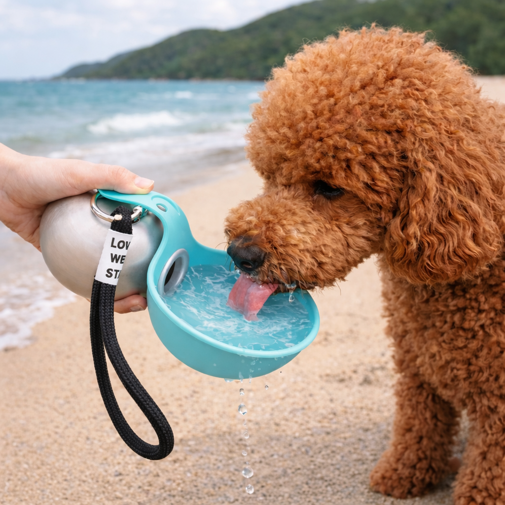 Portable Pet Water Bottle with Foldable Bowl – Easy Hydration On the Go