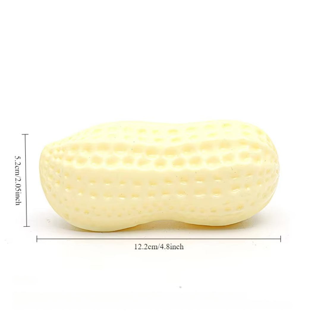 Durable squeaky peanut chew toy for dogs